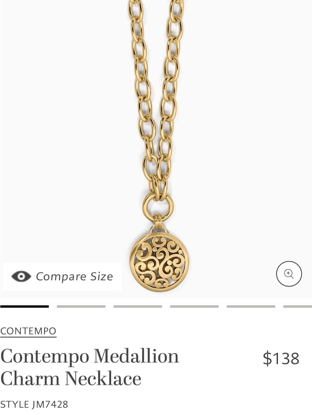Brighton Contempo Medallion Necklace - Gold